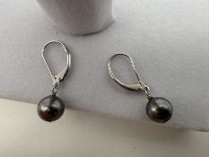 SS Tahitian Pearl Dangle Lever Back Earrings SS Tahitian Pearl Dangle Lever Back Earrings