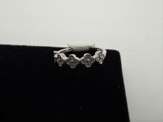 14K White Gold Diamond .28 Florette Ring, 2.1 Gram 14K White Gold Diamond .28 Florette Ring, 2.1 ...