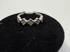 14K White Gold Diamond .28 Florette Ring, 1.8 Gram 14K White Gold Diamond .28 Florette Ring, 1.8 ...