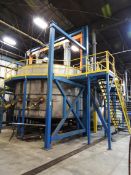 Approx 20' Diameter Stainless Steel Mixing Tank w/ Supporting Steel Structure + Catwalk; w/ 22'
