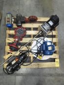 Skid Lot, Industrial Mixer Motors, 3/4 HP Electric Motor, Red Valve Butterfly Valves, Etc.