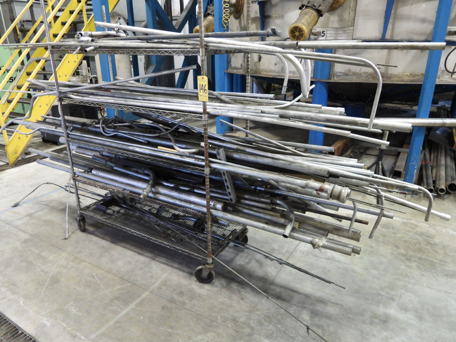 5' NSF Wire Rack on Casters and Contents, Metal Conduit