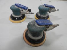 (3) Dynabrade Pneumatic Palm Sanders