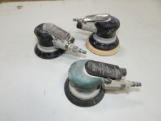 (3) Dynabrade Pneumatic Palm Sanders