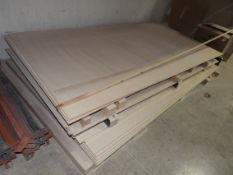 (7) 4x8' sheets of 1/2" thick white melamine; 4x8' sheets of 1/2" plywood; MDF