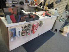 Granite Top Checkout Counter w/Side Shelf