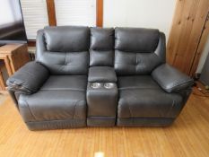 Black Vinyl Reclining Loveseat