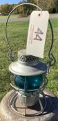 Dressel Adlake NP "CNX" Embossed Blue Glass RR Lantern