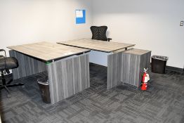 Lot - (2) Desks, (1) 3-Drawer Cabinet and (2) Chairs in (1) Room