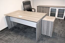 Lot - Desk, Credenza and (2) Chairs in (1) Room