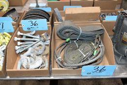 Lot - Strap Slings, Cable Sling and Hooks in (2) Boxes
