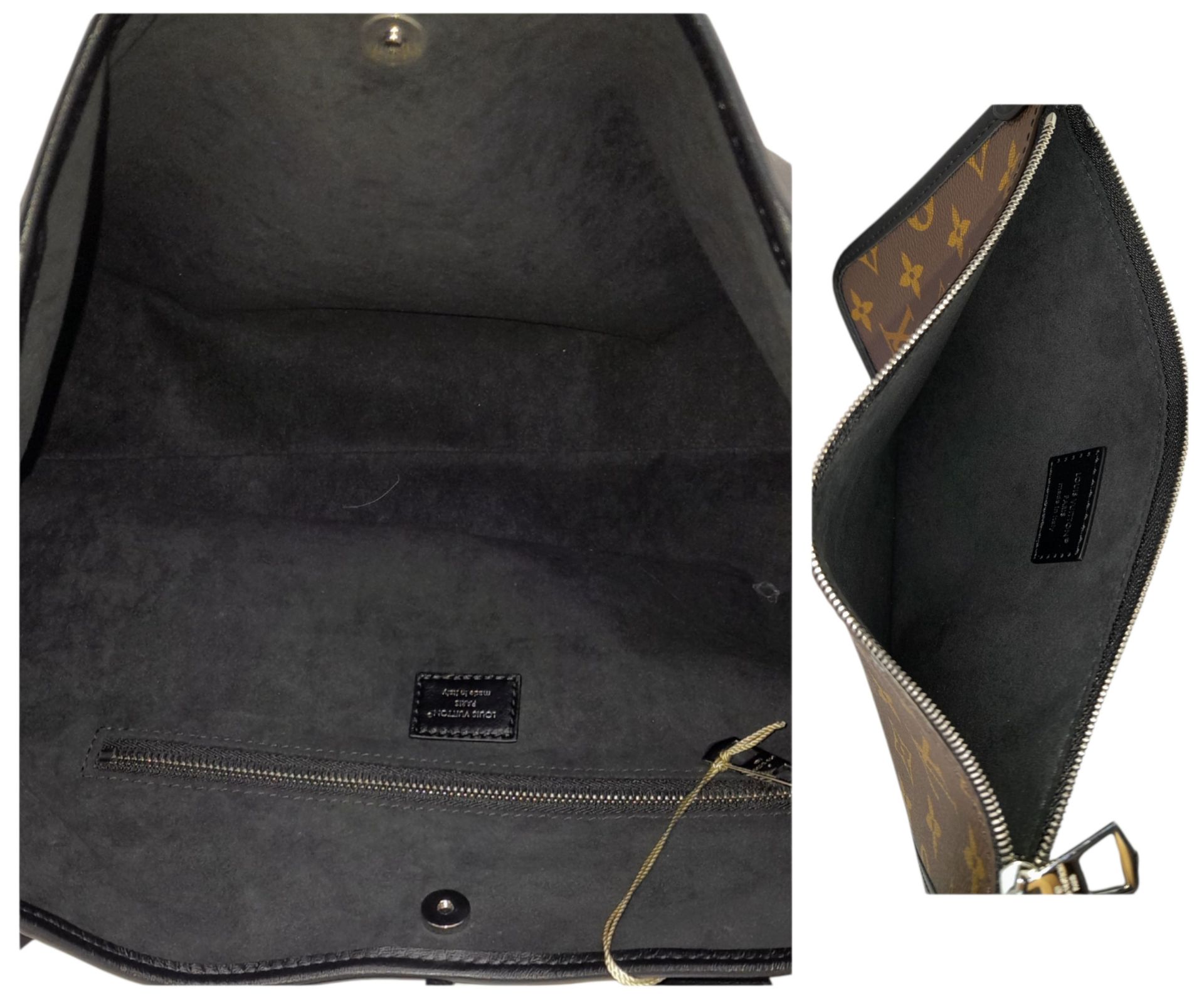 A Louis Vuitton Black Leather Graceful MM Hobo Bag. Black leather with monogram-coated canvas - Image 6 of 8