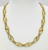 A 9K GOLD INFINITY LINK NECKLACE . 27gms 44cms