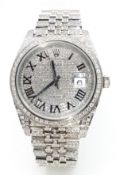 A Rolex Datejust, Diamond 'Ice, Ice, Baby' Gents Watch. Diamond set jubilee bracelet and case -