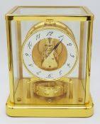 A Beautiful Jaeger-LeCoultre Hermes Gilded Mantle Clock. Atmospheric clock with white openwork