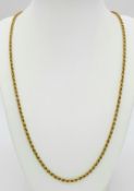 A 64cms ROPE TWIST NECKLACE CHAIN IN 9K GOLD . 6.9gms