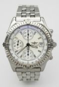 A Breitling Chronomat Automatic Gents Watch. Model A13050. Stainless steel bracelet and case - 40mm.