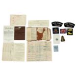 Insignia and Paybook with dates 1953-55 from a soldier who served with the Royal Corps of Signals