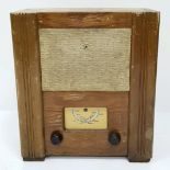 A Vintage Wartime Civilian Receiver Unit. Often referred to as a utility radio. As found. 31 x 35cm.