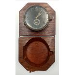 WW2 German Field Radio Operators Clock (not working) in original wooden travel housing.