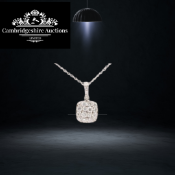 Cushion Shape Natural Diamond Pendant & Chain set in 18k White Gold - 1.00 Carat