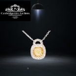 ** ON SALE ** Cushion Shape 1.20 Carat Fancy Yellow Natural Diamond Pendant & Chain - 18k white gold