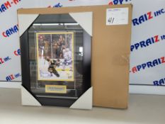 David Pasternak Boston Bruins - Signed framed poster - PHG sports certification of authenticity
