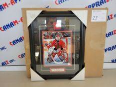 Ed Belfour "The Eagle" Chicago Blackhawks - Signed framed poster with pin - PHG sports certification