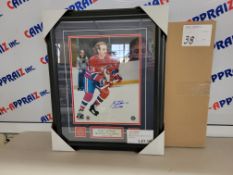 Guy Lafleur Montreal Canadians "H.H.O.F 1988" - signed framed poster with pins - PHG sports