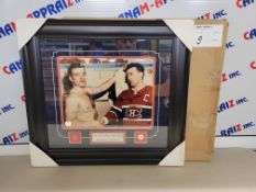 Boom "Boom" Geoffrion / Maurice Richard Montreal Canadians - Signed framed poster with pins