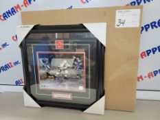 Pierre Pilote Chicago Blackhawks - Signed framed poster with pin - PHG sports certification of