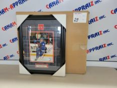 Peter Forsberg Quebec Nordiques - Signed framed poster with pin - PHG sports certification of