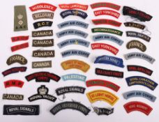 Assortment of mainly British Army, Canadian & Australian woven Shoulder Titles
