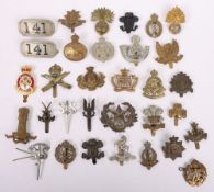 Grouping of British cap badges