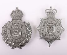 Guernsey and States of Jersey Police Helmet Badges