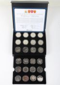 UK and British Isles £5 Coin Collection, twenty four Five Pounds or Crowns, in box