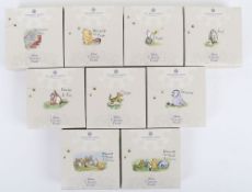 Nine Royal Mint Silver Proof 50p Coins, Winnie The Pooh, all with boxes and papers, (9)