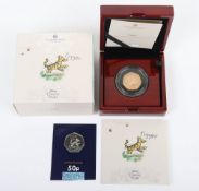 Royal Mint Gold Proof Winnie The Pooh 50p, Tigger,  , (15.5g), with corresponding Change Checker
