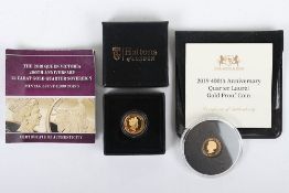 2019 200th Anniversary Victoria Quarter Sovereign and 2019 400th Anniversary Quarter Laurel, gold