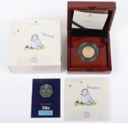 Royal Mint Gold Proof Winnie The Pooh 50p, Eyore, (15.5g), with corresponding Change Checker 50p, in