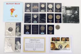Selection of BUNC coins, Change Checker and packs, including Rupert The Bear, Charles Dickens £2