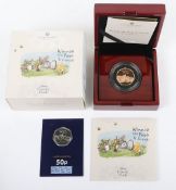 Royal Mint Gold Proof Winnie The Pooh 50p, Winnie The Pooh and Friends, (15.5g), with