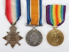 Great War 1914-15 trio of medals to a young sailor in the Royal Navy