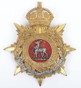 Post 1902 The Royal Warwickshire Regiment Officers Home Service Helmet Plate