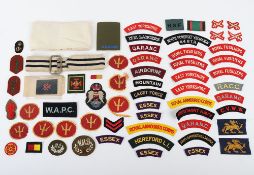 Collection of British Cloth Shoulder Titles and Formation Signs