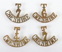 Grouping of 4 Territorial Shoulder Titles for The Cheshire Regiment