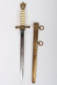 WW2 German Kriegsmarine Officers Dress Dagger by WKC, Solingen