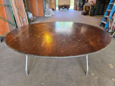 (3) 72 in. Round Wood Tables