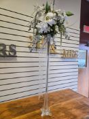 (21) 28 in. Glass Eiffel Vases