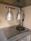 Dual Head Heat Lamp with Cutting Board